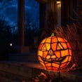 thumbnail image 7 of Halloween Decorations Indoor Stained Glass Pumpkin Lamp, Whimsical Fall Decor LED Night Light, Pumpkin Decor for Home Tabletop Shelf Mantel Halloween Display, 7 of 7