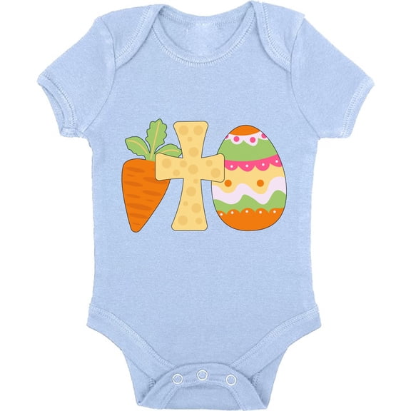 Easter Bodysuit - Easter Carrot Cross Eggs Graphic Short Sleeve Body for Kids Boys Girls Holiday Easter Outfit