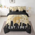 thumbnail image 2 of 7 Pcs Comforter Set King Size,Rugby Bed in a Bag with Flat Sheet and Fitted Sheet and Adults,Football Player Bedding Set with Pillowcase and Sham(New Orleans), 2 of 5