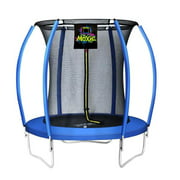 Moxie™ Pumpkin-Shaped Outdoor Trampoline Set with Premium Top-Ring Frame Safety Enclosure, 6 FT - Blue