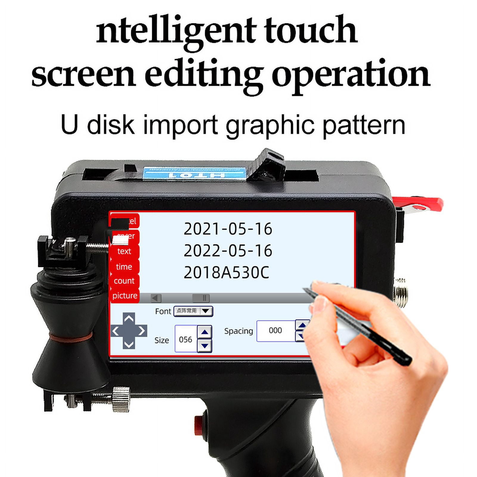 Handheld Pipe Inkjet Printer, Steel Pipe Cable Label Lot Code Machine Portable Printer, Fast Drying Color Fade Resistant ,Versatile Surface Compatibility
