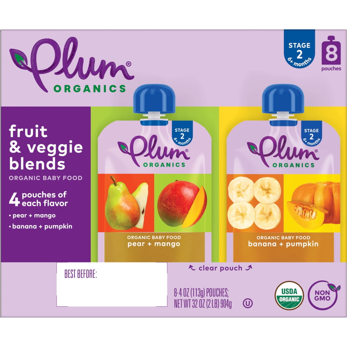 Plum Organics Organic Baby Food Stage Variety Pack Pouches