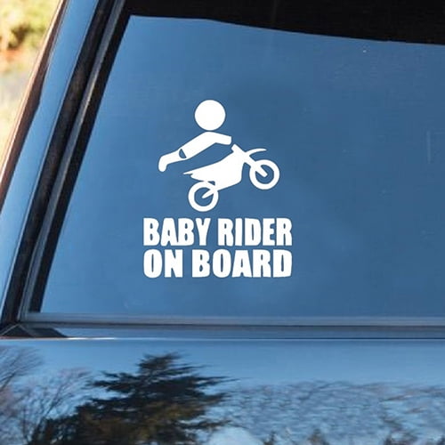 WARNING BABY MOTOCROSS DIRT BIKE FMX RIDER ON BOARD STICKER DECAL SIGN  PRINTED