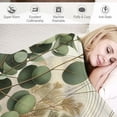 thumbnail image 3 of JEUXUS Flannel Blanket Durable and Long-lasting Boho Sage Green Leaf Sunrise Eucalyptus Leaf Life White, 3 of 6