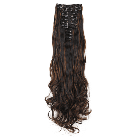 613C Clip-in Hair Extensions, Loose Waves, Long and Thick, 24 Inch, Natural and Soft for Women, Fashion Hairstyle