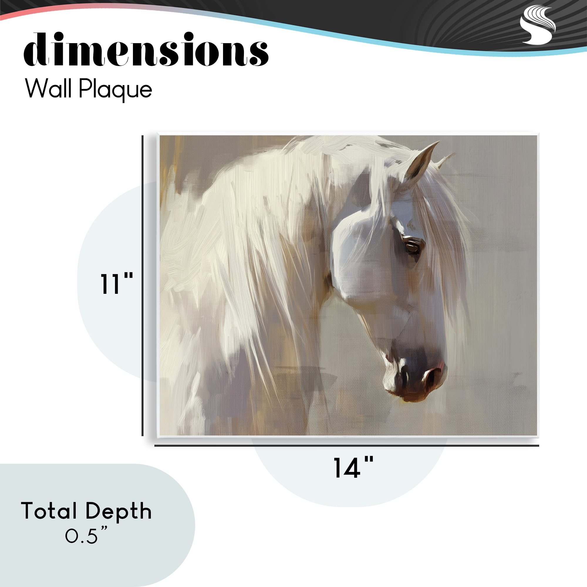 Stupell Industries White Moon Horse Wall Plaque Art, design by Svetlana Aleynikova