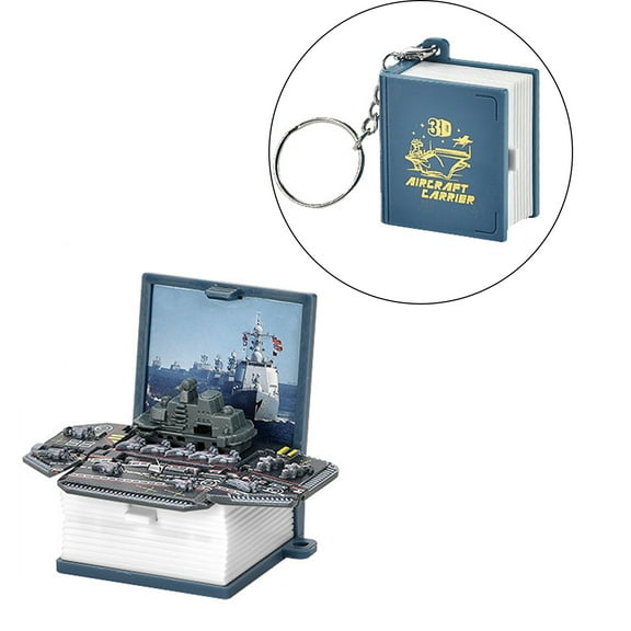 Hukai Novelty 3D Warship Book Keychain Kids Handheld Game Toy Pop-Out Warship for Boys Girl