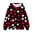 thumbnail image 2 of Dezsed Girl's Hoodies Valentine's Day Oversized Sweatshirts Children's Shirt Long Sleeved Pattern T-shirt Printed Round Neck Sweatshirt for 9-10 Years Black, 2 of 5