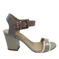 thumbnail image 2 of Sergio Rossi Women's Colorblock Leather Sandal Heel Beige, 2 of 4