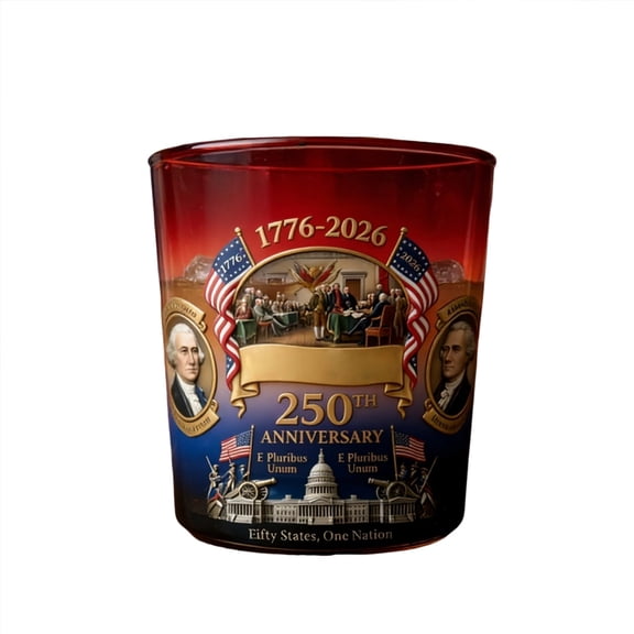 America 250th Anniversary “We The People” Heritage Whiskey Glass, Declaration of Independence Printed Glasses, 250 Anniversary Bottle for Day Patriotic Gift 2026 (1PCS Cup)