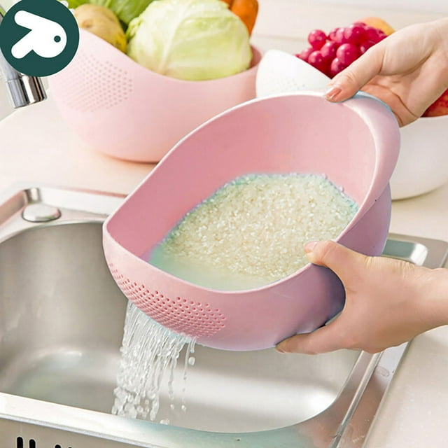Cqxid Strainers Under $5 Rice Colander Vegetable And Fruit Cleaning Filter Basket Sturdy And Easy To Use Food Grade Kitchen Tool Accessories