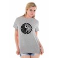thumbnail image 3 of Floral Yin Yang Symbolic Spiritual Women's Graphic T Shirt Tees Brisco Brands X, 3 of 5