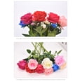 thumbnail image 3 of 10 Uds flores de rosas artificiales champán tallo único y hojas verdes ramo de novia para boda para decoración de fiesta en casa oso de fresa  Juguete, 3 of 3