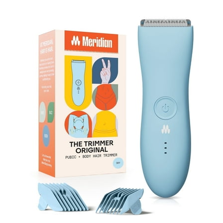 Meridian Trimmer Original Bikini & Body Hair Electric Shaver for Women & Men, Sky