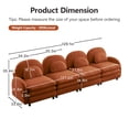 thumbnail image 5 of HUTWIFE 129.1" 4-Seater Teddy Velvet Sofa Orange Modular Couch with Curved Back & Lumbar Pillows, 5 of 9