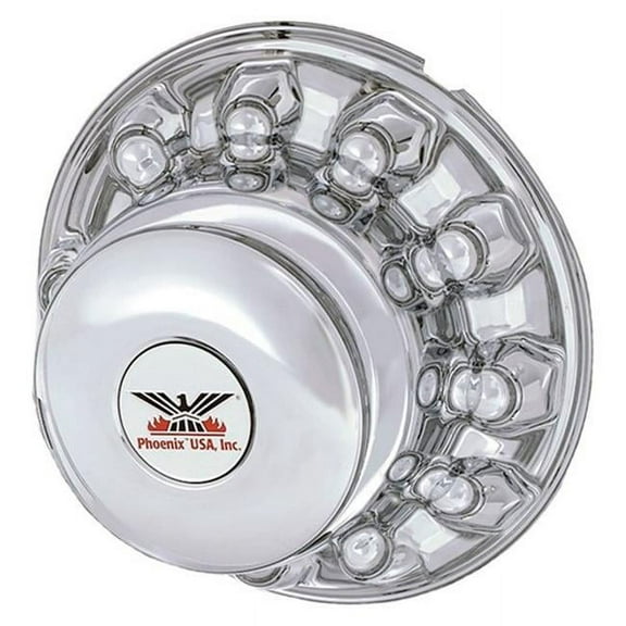 225 mm Front & Rear Axle 10 Lug Bolt Circle Hub Cover for 2011-2016 Ford F-550, Chrome