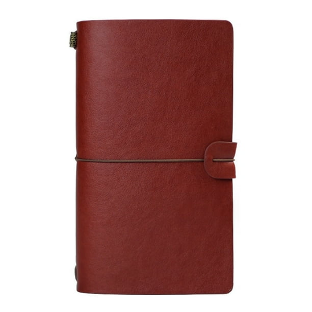 Diario de viaje Cuaderno Vintage Retro Hecho a mano Forrado de cuero Diario Cuaderno recargable para tomar notas