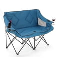 thumbnail image 1 of ARROWHEAD OUTDOOR Silla de camping doble plegable portátil con soporte para 2 tazas y copas de vino, bolsa de transporte resistente, asientos y apoyabrazos acolchados, soporta hasta 500 libras, soport, 1 of 5