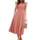 thumbnail image 1 of Vestido de verano con volantes misiales de manga corta A Line Rust XS para mujer, 1 of 7