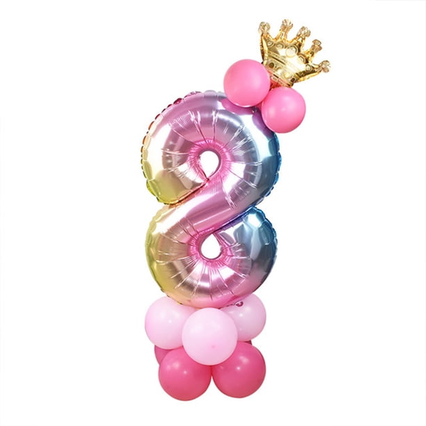 Wosthever 32 pulgadas 1 2 3 4 5 6 7 8 9 de dígitos de oro rosa globos de papel de aluminio boda cumpleaños Baby Shower fiesta decoración Kits de decoración para fiestas Oro rosa Numero 8 Wosthever HA002851-09