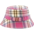 thumbnail image 2 of Girls Sun Hats with UPF 50+ Protection with Bow - Large - Pink Check, 2 of 2