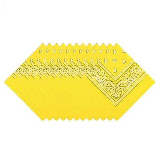 ACDANC Scarf 12pc Bandanas for Men and Women Fashion Bandana Soft and Durable Bandana Yellow One Size
