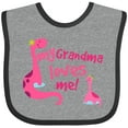 thumbnail image 3 of Inktastic My Grandma Loves Me Girls Dinosaur Girls Baby Bib, 3 of 4