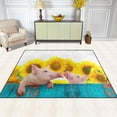 thumbnail image 3 of GZHJMY Sunflower Funny Pig Hanging on Fence Area Rug Living Room Rugs - 5'3" x4 Abstract Large Soft Indoor Washable Rug Low Pile Carpet for Bedroom Dining Room Office Carpet Runner, 3 of 7
