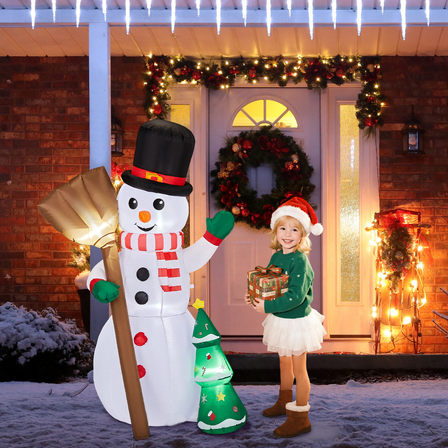 SalonMore 6.2FT  Christmas Snowman Inflatable, Outdoor Christmas Decoration with Rotating Feature