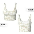 thumbnail image 5 of Fotbe White Rabbit Pattern Womens' Sports Bra Longline Wirefree Padded with Medium Support Sports Moisture-Wicking Workou Vest,Tank Top-X-Large, 5 of 9
