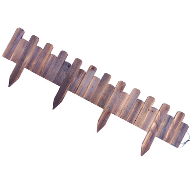 Minkissy Landscape Edging Fence Wood Coffee 1 Set Decorative Edging Natural Atmosphere
