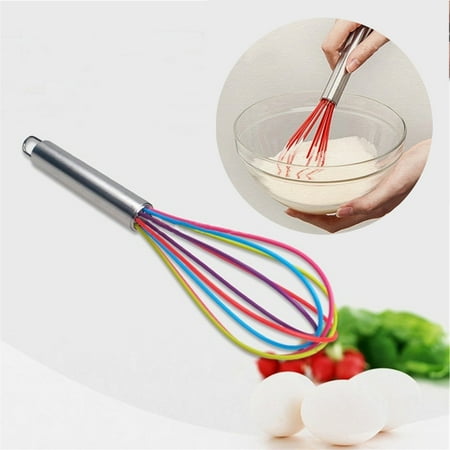 

Hariumiu Kitchen 8/10/12 Inch Stainless Steel Silicone Whisk Lightweight Manual Egg Beater for Whisking Beating Blending Ingredients Mixing Sauces