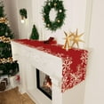 thumbnail image 3 of Red Snowflakes Christmas Winter Xmas Cloth Table Runner Burlap Table Decoration for Home Kitchen Dining Dinner Indoor Holiday Farmhouse Decor 13.8x71 Inch, 3 of 6