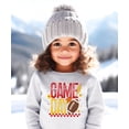 thumbnail image 2 of Trendy Game Day Sweatshirt for Women, Teens, and Kids Red & Yellow Girly Football Sweater Gray Sweatshirt Youth Small, 2 of 5