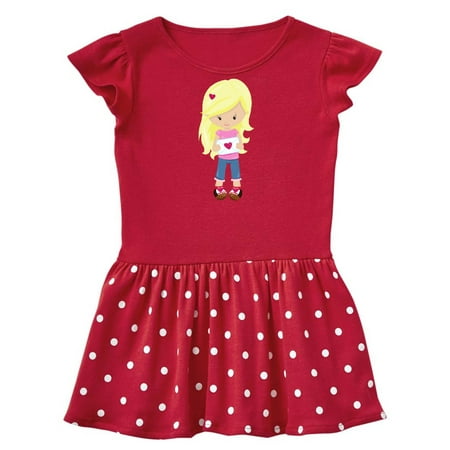 

Inktastic Valentine s Day Girl Blonde Hair Girl In Love Gift Baby Girl Dress