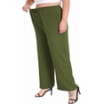 thumbnail image 3 of WUJINXIA Womens Plus Size High Waist Drawstring Wide Leg Palazzo Pants Casual Daily Trousers With Pockets 1X-5X, 3 of 5