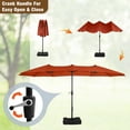 thumbnail image 5 of Sophia & William 8-Piece Outdoor Dining Set with 13 ft Double Sided Orange Red Umbrella, Patio Table & Metal Chairs for 6, 5 of 10