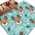 thumbnail image 2 of Christmas Blue 5'x7' Area Rug, Xmas Cute Elk Winter Leaves Cartoon Snowflake Washable Non-Slip Soft Rugs, Low-Pile Large Carpet for Living Room Bedroom Dining Room, Non-Shedding Accent Rug, 2 of 9
