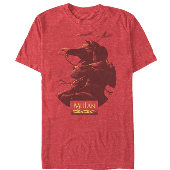 Men's Mulan Circle Poster  Graphic Tee Red Heather 2X Large