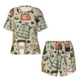 thumbnail image 4 of Lsque Coffee Makers Macaroons Chocolate Women's Short-Sleeved Pajama Set - 2 Piece Soft and Lightweight Sleepwear Set-Medium, 4 of 9