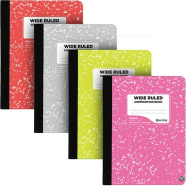 Emraw Rule "Composition Notebooks" with Class Schedule & Multiplication Table, 4