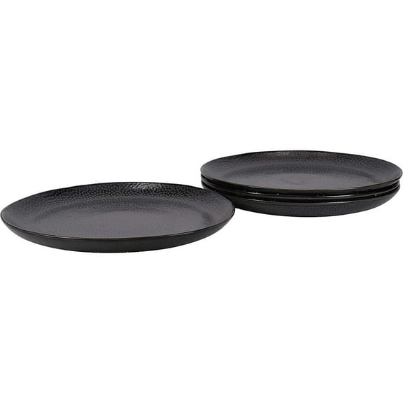 BIA Cordon Bleu Set of 4 Serene Black Creme Dinner Plates, 10.25"