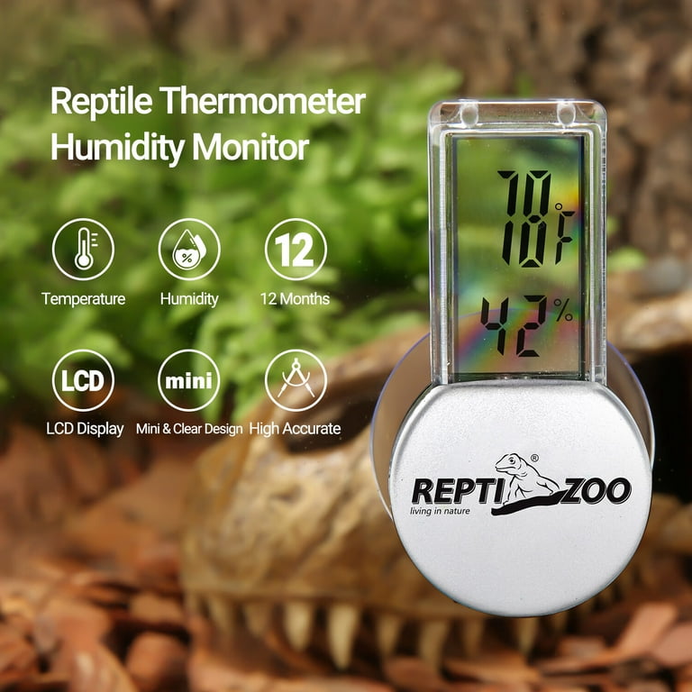  REPTITRIP Reptile Thermometer, Hygrometer for Reptile Tank,  Hygrometer Thermometer with Digital LCD Display, Support for Fahrenheit and  Celsius, with Two Batteries : Pet Supplies
