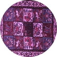 thumbnail image 1 of Ahgly Company Indoor Round Animal Purple Traditional Area Rugs, 4' Round, 1 of 4