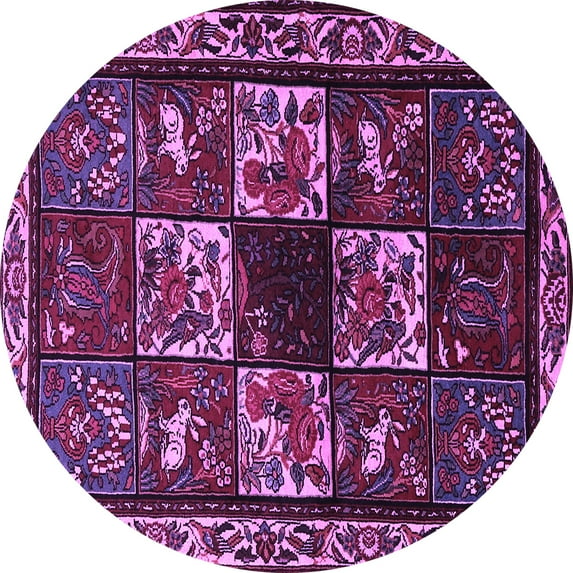 Ahgly Company Indoor Round Animal Purple Traditional Area Rugs, 6' Round