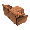 thumbnail image 4 of Modern Chenille 2-Seater Sofa with Ottoman | Burnt Orange | Soft Textured Fabric | Living Room, Apartment, Dorm | Comfortable, Durable Design, 4 of 18