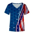 thumbnail image 4 of Summer Womens 3/4 Sleeve Tshirt Tops Fashion Loose Fit USA Flag Print Tunic Tees Crewneck Casual Comfy Blouse For 4Th Of July, 4 of 5