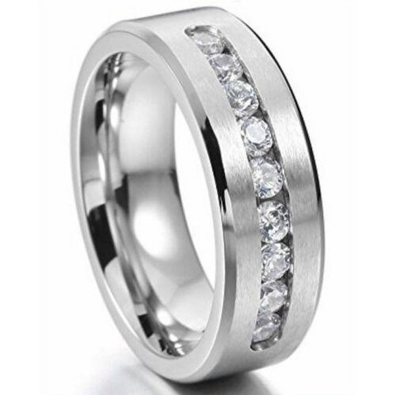 Band Ring Men's Stainless Steel 8mm Shenzhen