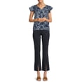 thumbnail image 2 of Time and Tru Women's Flutter Sleeve Top, 2 of 5