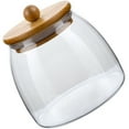 thumbnail image 2 of 1Set Flour Storage Jar Arc-Shaped Glass With Bamboo Lid For Household Users, 2 of 8